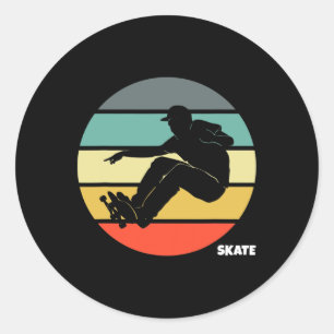 Skate Skateboarding Retro Vintage Skateboarder Ska Classic Round Sticker