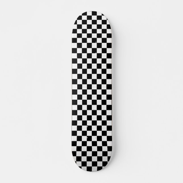 Skate-skateboards Chequered Pattern-black and whit Skateboard (Front)