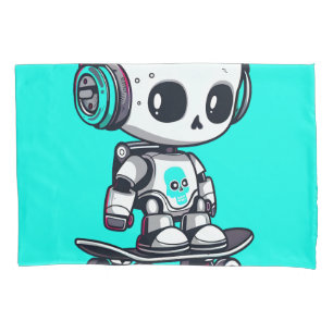 Skate SkullBot Pillowcase
