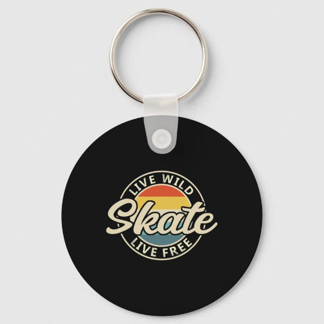Skate Vintage 80s 90s Retro 1  Key Ring (Front)