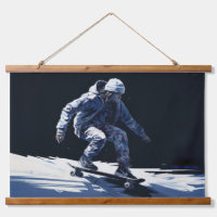 Skateboard Action Sport Painting Abstract Art Deco