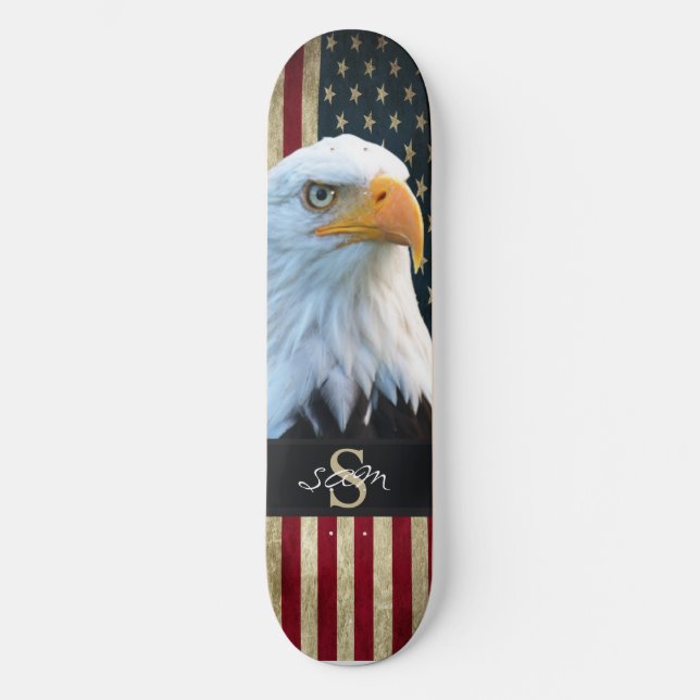 skateboard American BALD EAGLE SMILING Skull (Front)