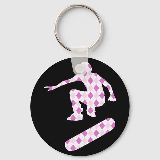 skateboard argyle silhouette key ring (Front)