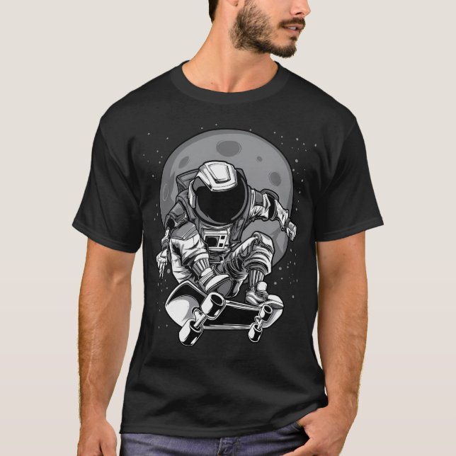 Skateboard Astronaut Art T-Shirt (Front)