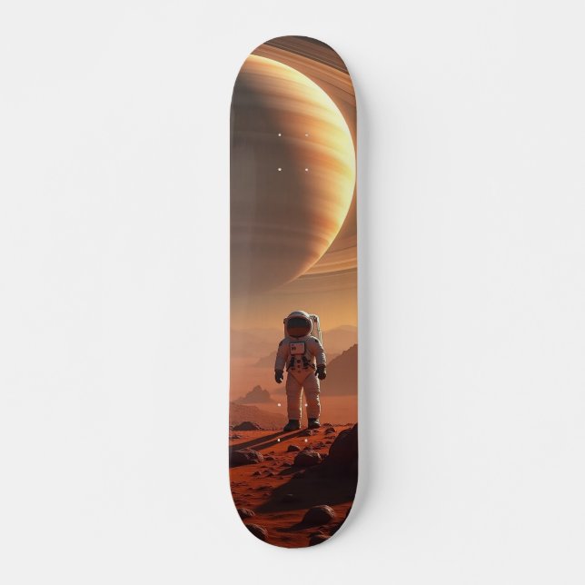 Skateboard Astronaut on Saturn's Moon (Front)