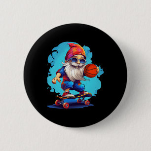 Skateboard Basketball Gnome Family Christmas Pajam 6 Cm Round Badge