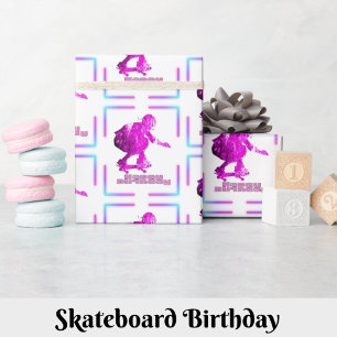 Skateboard Birthday Gift Wrapping Paper