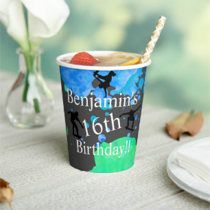 Skateboard Birthday Paper Cups