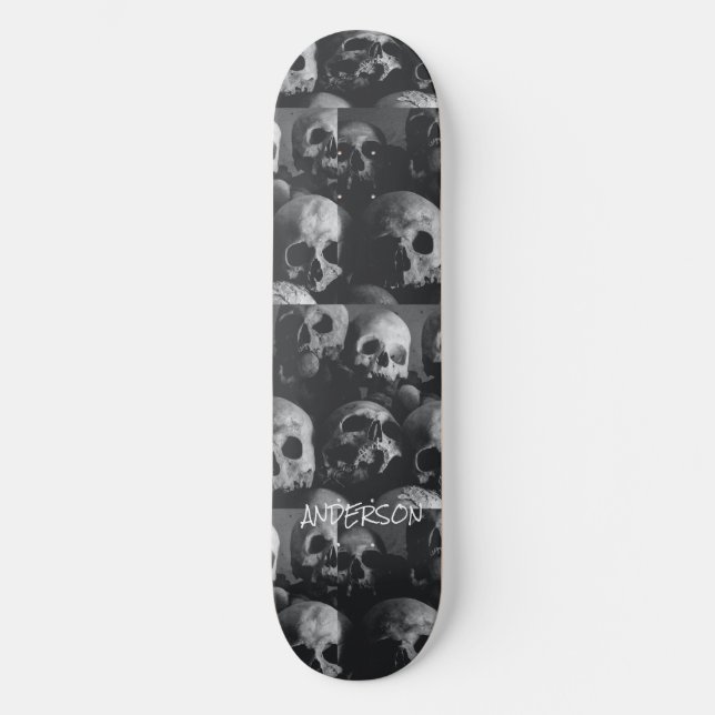 Skateboard Black Skeleton Skulls Halloween  (Front)