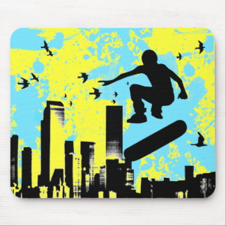skateboard. board with birds. mouse pad