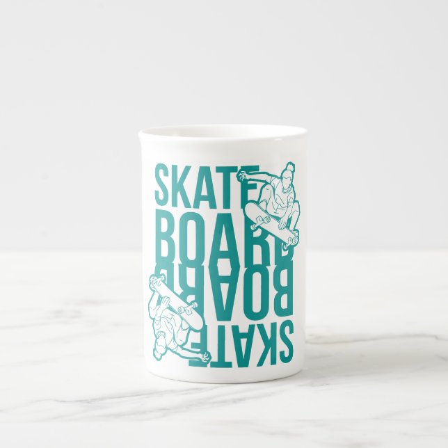 skateboard bone china mug (Front)