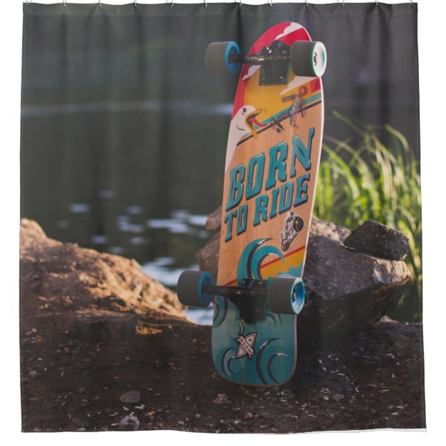 Skateboard Born To Ride Shower Curtain (Front)