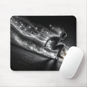 Skateboard Boy With Light Trails Mouse Pad