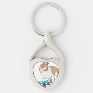 skateboard bulldog key ring