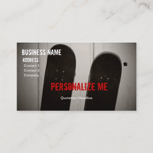 Skateboard business card (Personalise) (Front)