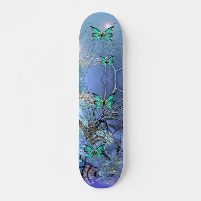 Skateboard Butterfly Blue (Front)