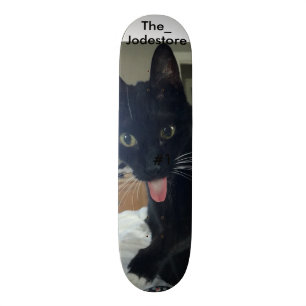 Skateboard cat tongue out