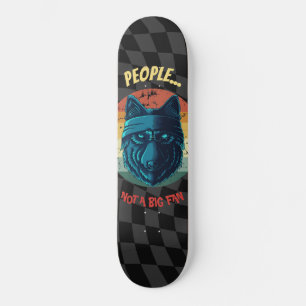 Skateboard Chequerboard Blue Wolf