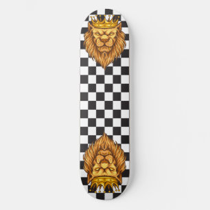 skateboard Chequerboard Rustic Lion King Crown