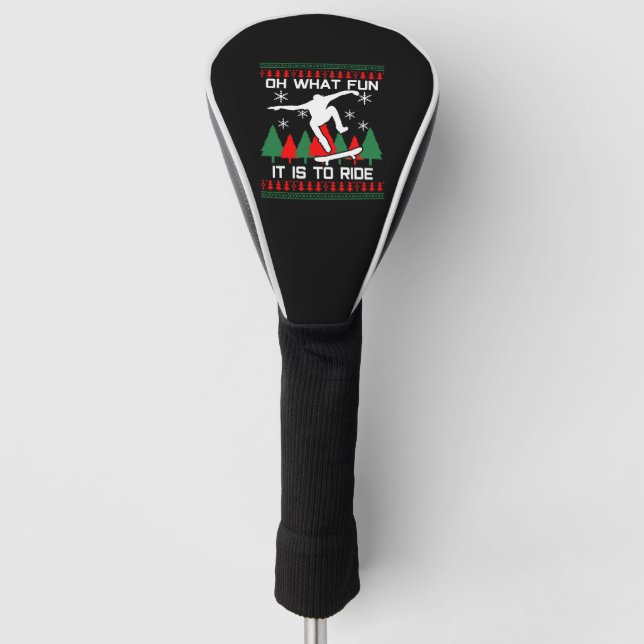 Skateboard Christmas Golf Head Cover (Front)