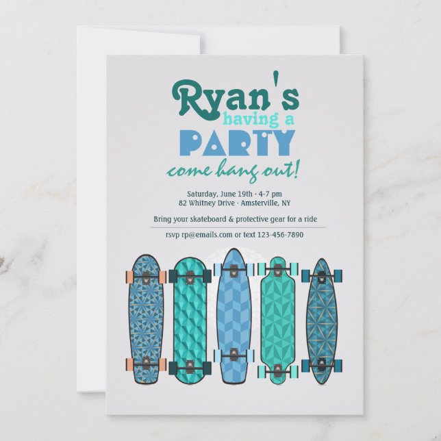 Skateboard Collection Invitation (Front)