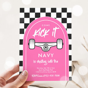 Skateboard Come Kick It Urban Sport Birthday Party Invitation
