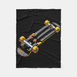 Skateboard Comic Style Skateboarding Fan  Fleece Blanket