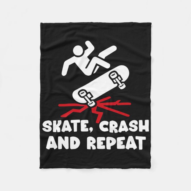 Skateboard Crash Accident Survivor Get Well Skateb Fleece Blanket (Front)