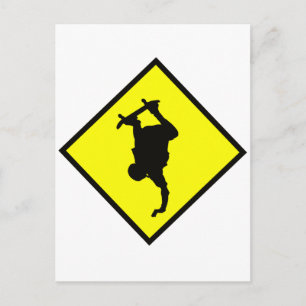 Skateboard Crossing Sign Postcard