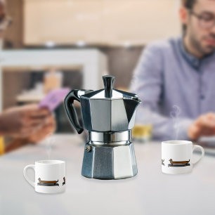 Skateboard dachshund dog espresso mug