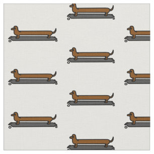 Skateboard Dachshund dog fabric