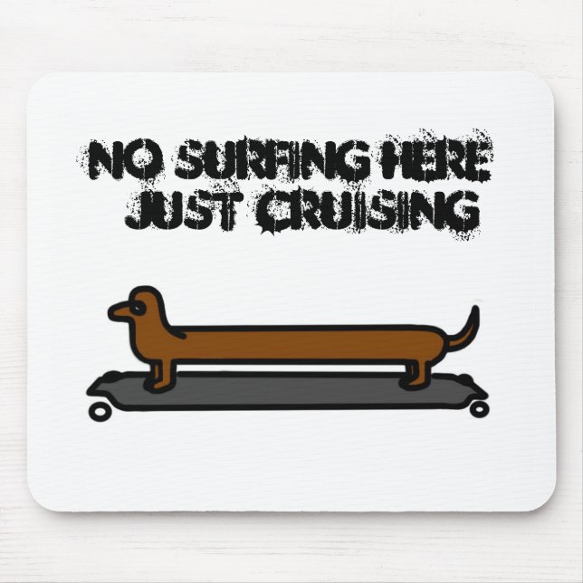 Skateboard dachshund dog mouse pad (Front)