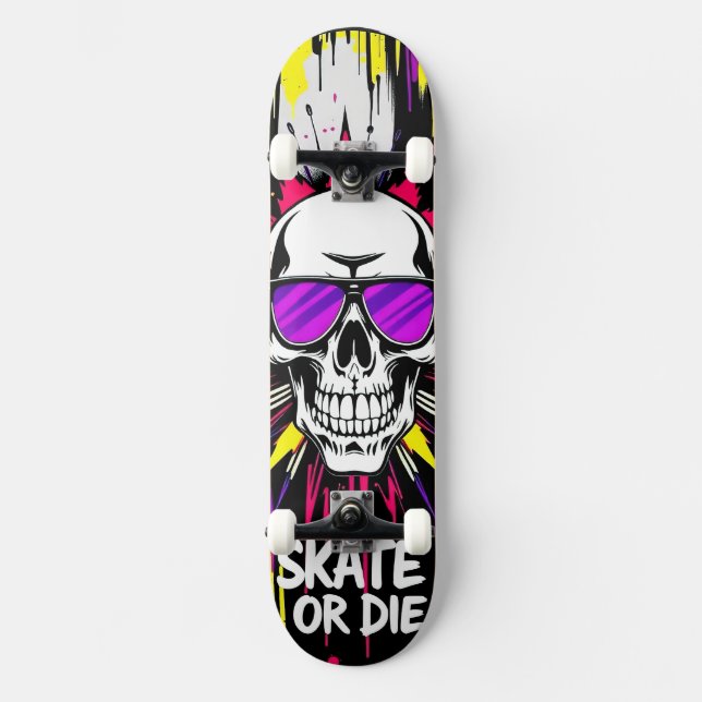 Skateboard Deck 'VIN' - Punk Grunge - SKATE OR DIE (Front)