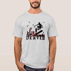 skateboard. denver fire. T-Shirt