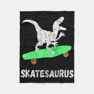 Skateboard Dinosaur Skateboarding T-rex Funny Skat Fleece Blanket