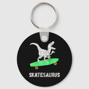 Skateboard Dinosaur Skateboarding T-rex Funny Skat Key Ring