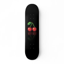Skateboard fan art Pac-Man pixel black cherry