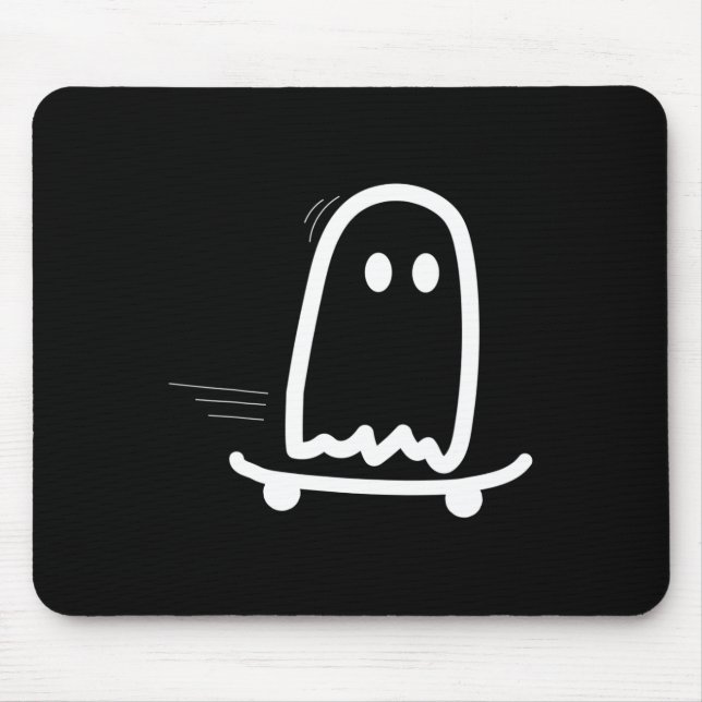 Skateboard Ghost Halloween Costume Funny Ghost Ska Mouse Pad (Front)
