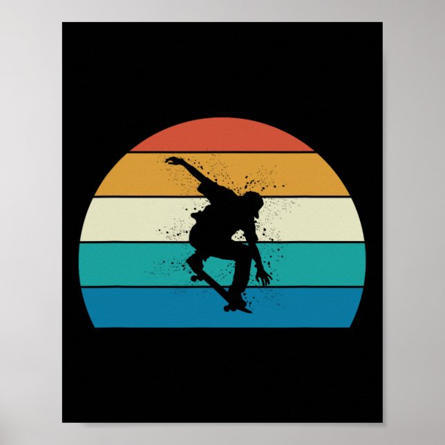 Skateboard Gift - Vintage Skateboarder  Poster (Front)