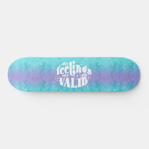 Skateboard Girly Glitter Mermaid Wording