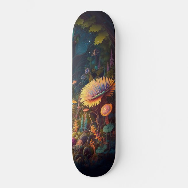 Skateboard Girly Mushroom Pattern woodland (Front)