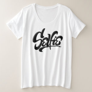 Skateboard Graffiti Selfie Street Art Lettering Plus Size T-Shirt