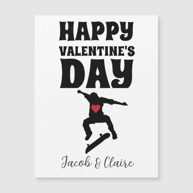 skateboard, Happy valentines day personalise name  (Front)