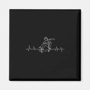 Skateboard Heartbeat Skater Skateboarding Kids Boy Magnet
