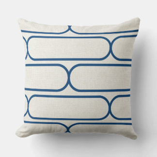 Skateboard Hourglass – Modern Blue & Cream Cushion