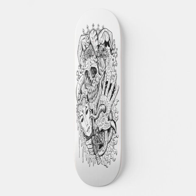 skateboard Ink Skeleton Court Jester  (Front)