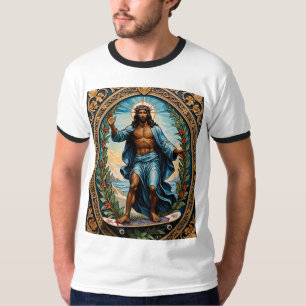 Skateboard Jesus Sacred Icon Art Graphic Tee