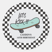 Skateboard Let's Kick It Birthday