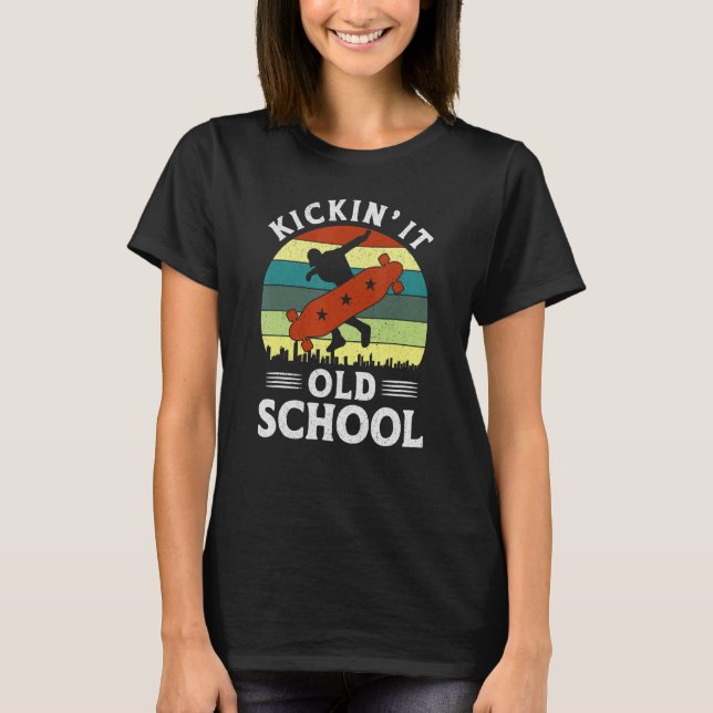 Skateboard Longboard Vintage 80s 90s Retro T-Shirt (Front)