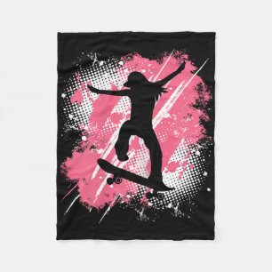 Skateboard Lover Skating Skateboarding Skater Wome Fleece Blanket